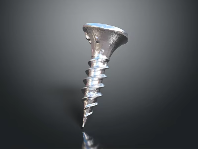 Stainless Steel Screw With Flat Head And Threaded Shank For Hardware Tools 3d model
