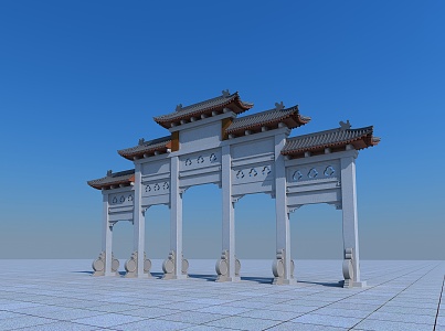 Chinese archway 3d model