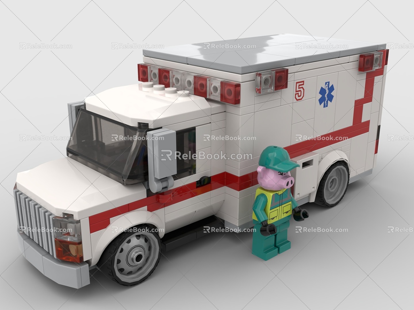 Lego toy ambulance life-saving car 3d model