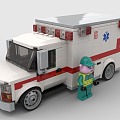 Lego toy ambulance life-saving car 3d model