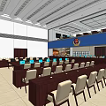 Police Monitoring Room With Large Display Wall Control Desks And Surveillance Equipment