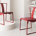 New Chinese Minimalist Red Master Chair New Chinese Minimalist Single Chair 3d model