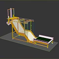Industrial Conveyor System With Yellow Frame Transparent Guard And Green Belt