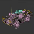 Armored Military Vehicle With Camouflage Coating Large Off Road Wheels And Tactical Antenna