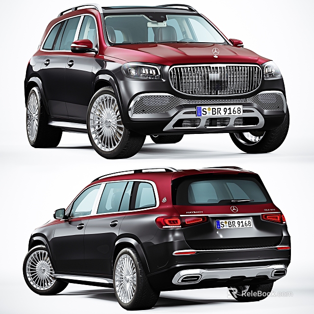 Red and Black SUV Exterior Design With Front Grille Large Alloy Wheels and Rear Features 3d model 