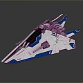 Futuristic Sci Fi Starship With White Blue Sleek Design Advanced Mechanical Weapons