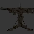 Smart Machine Design With Rusty Tripod And Machine Gun Mechanical Structure 3d model