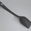 Durable Black Silicone Spatula Kitchen Utensil With Long Handle For Cooking 3d model