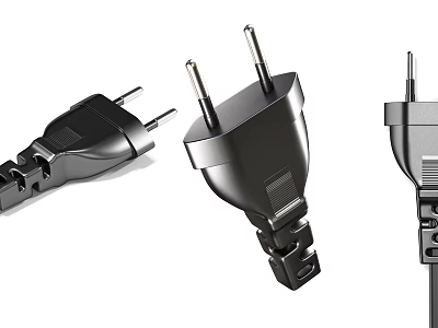 Modern Black Switch Panel Featuring Different Types Of Power Plugs Design 3d model