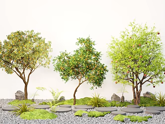 Shrub Fruit Tree Apple Tree Orange Tree Pomegranate Tree 3d model