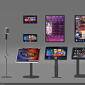 Fun Interactive Entertainment Equipment With Microphones And Multiple Multimedia Screens 3d model