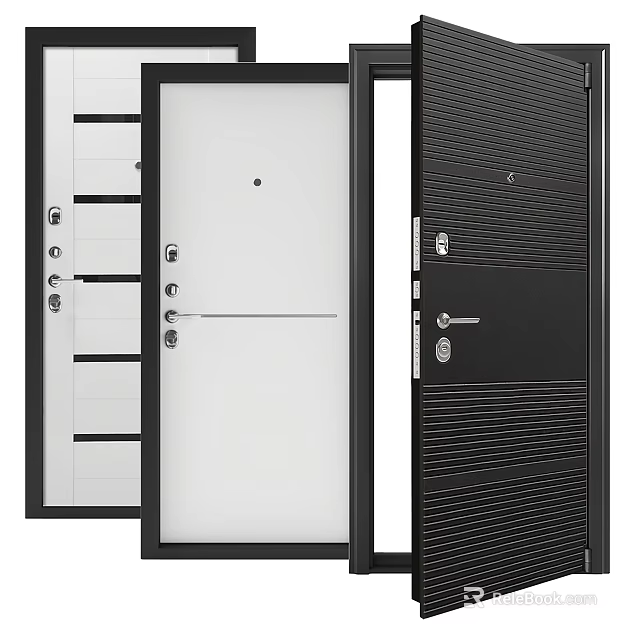 Modern Security Doors With Multiple Styles Secure Locks And Durable Material 3d model 