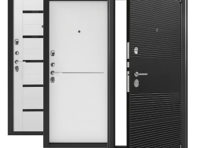 Modern Security Doors With Multiple Styles Secure Locks And Durable Material 3d model