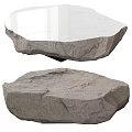 Natural Stone Coffee Table With Irregular Shape And Textured Surface 3d model