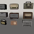 Small stereo nostalgic retro radio 3d model