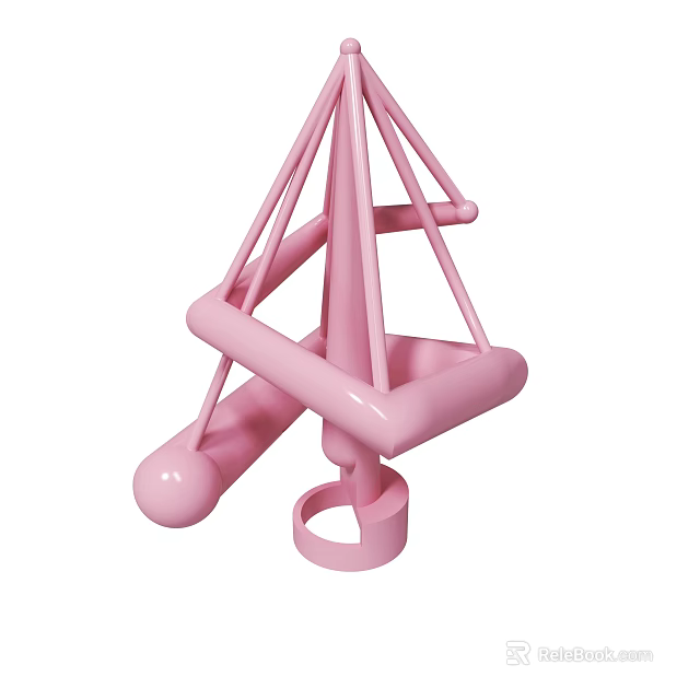 Pink Fun Children's Playground Toy Swing Structure For Indoor Outdoor Use 3d model 