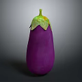 Fresh Purple Eggplant With Green Stem And Vibrant Color On Dark Background