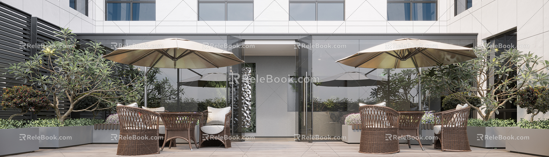 Modern Balcony Outdoor Sun Too 3d model