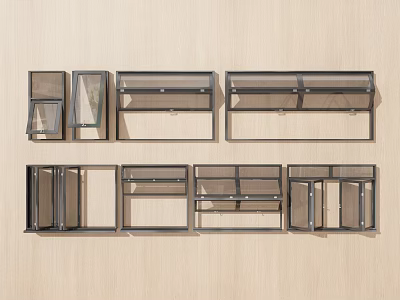 modern window folding window 3d model