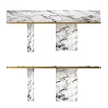 Modern Dining Table Design With Marble Legs And Sleek Tabletop Details 3d model