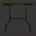 Vintage Green Table With Metal Legs And Smooth Surface Design Style