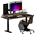 Modern Office Desk and Chair Computer Desk Office Chair Computer 3d model