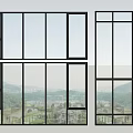 Curtain Wall Window Floor-to-ceiling Window 3d model