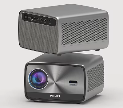 Philips Silver Projectors Stacked With Lens And Speaker For Home Daily Use 3d model
