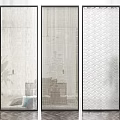 Modern Decorative Glass Room Dividers With Various Patterns For Interior Design 3d model