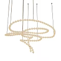 Unique Beaded Chandelier With Intertwined Spiral Design For Modern Home Decor