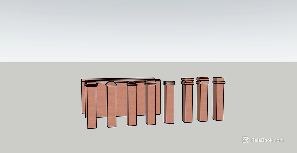Architectural Columns Featuring Various Designs And Sizes For Decorative Use 3d model 