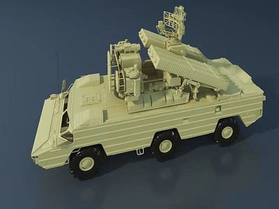 Military Armored Utility Vehicle With Radar Arrays And Communication Antennas 3d model