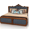 Various Classic Double Bed Designs With Carved Headboards And Decorative Pillows