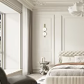 Modern Bedroom Interior Design With Upholstered Bed Chandelier And Area Rug
