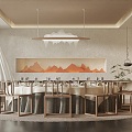 New Chinese Room Restaurant Room 3d model