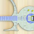 Creative Guitar Design with Art Supplies Painted Details and Decorative Elements