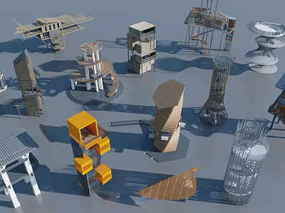 Modern Watchtower Viewing Decks 3d model