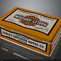 Harley Davidson Motorcycle Vintage Orange Tin Box With Motor Co Logo