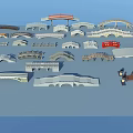 Collection of Various Bridge Models with Diverse Architectural Designs and Structures 3d model