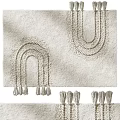 Stylish Shaped Rugs With Curved Patterns And Tassels 3d model