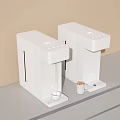 Two White Kitchen Appliances On Gray Countertop With Small Cups 3d model