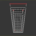White Shopping Cart With Red Handle And Red Wheels On Reflective Dark Surface