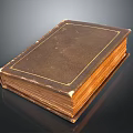 Vintage Old Book With Brown Cover And Golden Border As Classic Living Accessory