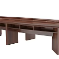 Wooden Conference Table Modern Rectangular Design With Central Groove And Sturdy Legs For Office Meetings