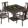 New Chinese Mahjong Table and Chair Mahjong Table 3d model