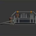 3D Rendered Mechanical Equipment With Orange Handles Gray Components And Chain