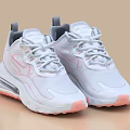 White Casual Sneakers With Pink Accents And Air Cushion Sole For Daily Wear