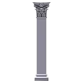 Ornate Classical Column Featuring Intricate Carved Capital And Smooth Stone Shaft