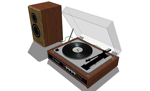 modern phonograph record player 3d model