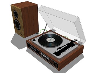 modern phonograph record player 3d model